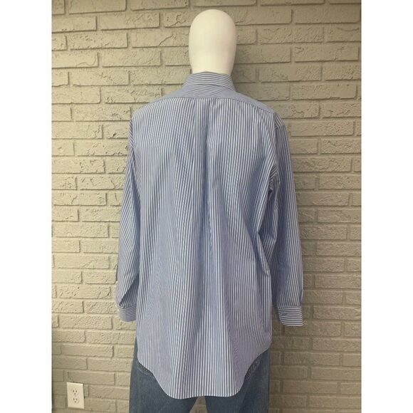 Brooks Brothers Non-Iron Stripe Long Sleeve Button Down Shirt Size 17 4/5 - Picture 3 of 10